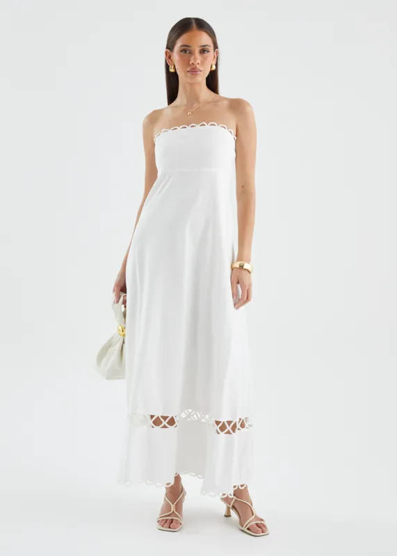 Fiorah Strapless Maxi Dress - Off White sold by Gingham & Heels