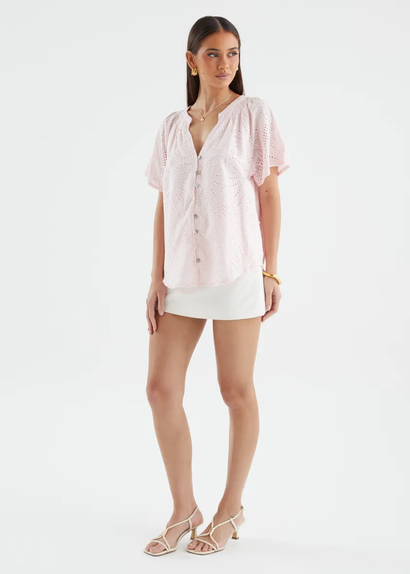 Tamika Top - Blush Anglaise sold by Gingham & Heels product image thumbnail 5