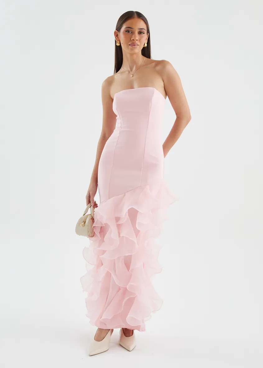 Rosabelle Strapless Maxi Dress - Blush sold by Gingham & Heels product image thumbnail 5