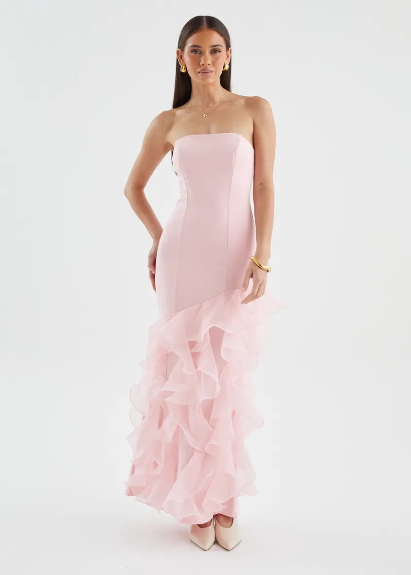 Rosabelle Strapless Maxi Dress - Blush sold by Gingham & Heels product image thumbnail 2