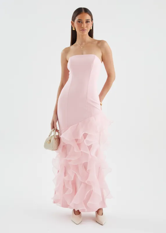 Rosabelle Strapless Maxi Dress - Blush sold by Gingham & Heels
