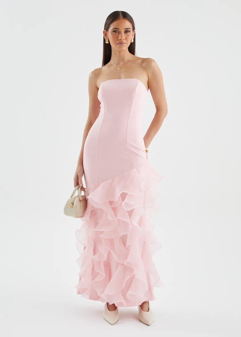 Rosabelle Strapless Maxi Dress - Blush sold by Gingham & Heels