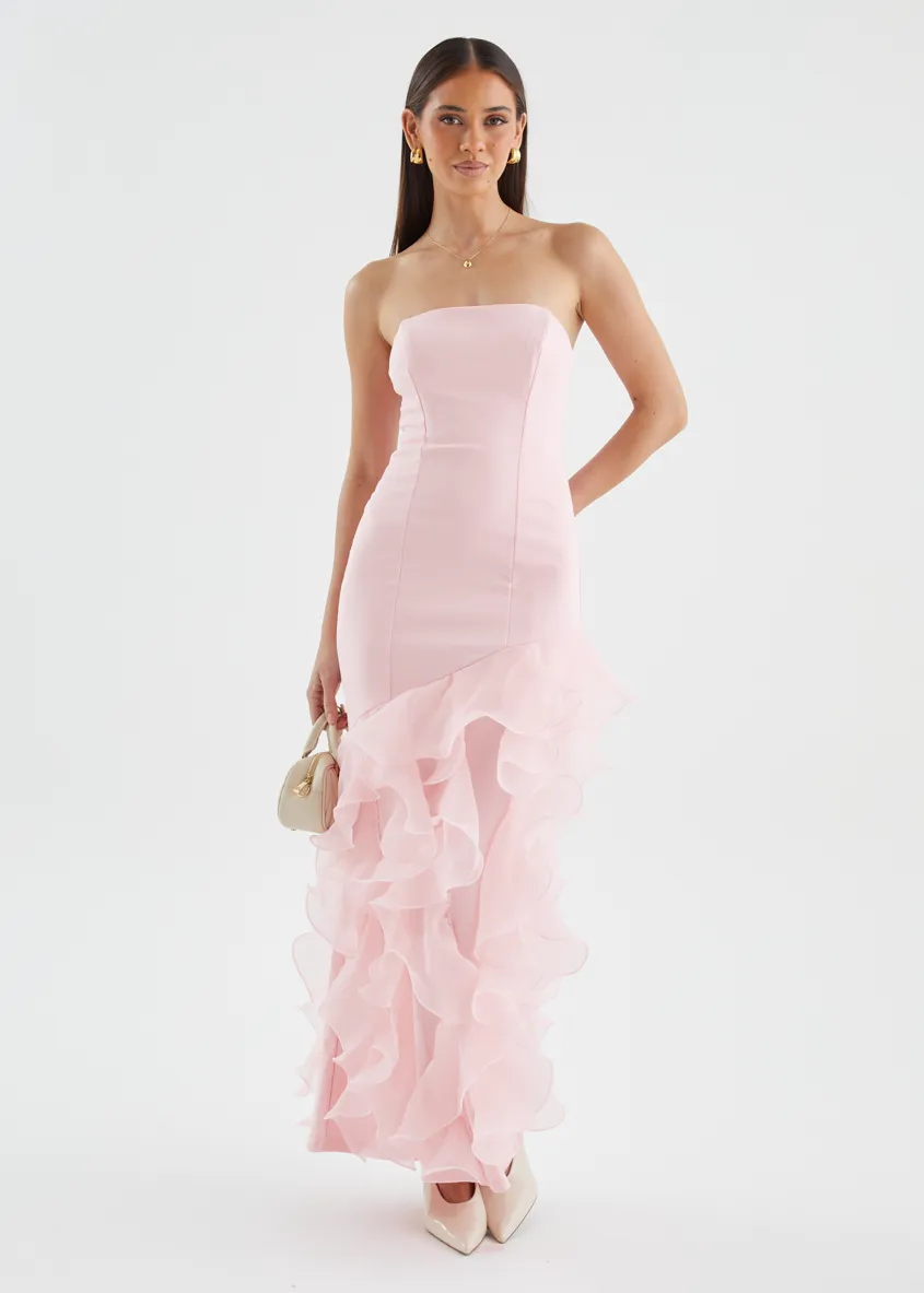 Rosabelle Strapless Maxi Dress - Blush sold by Gingham & Heels product image thumbnail 3
