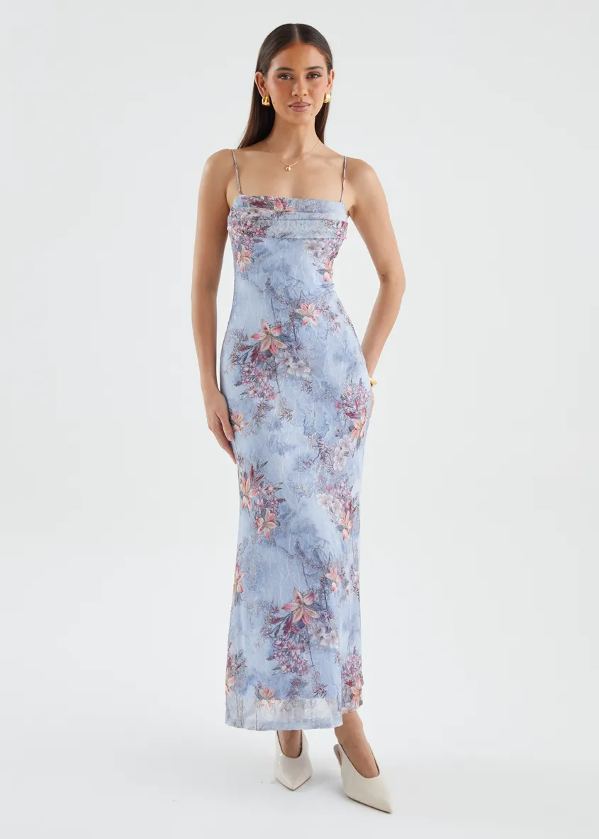 Stassie Maxi Dress - Periwinkle Floral sold by Gingham & Heels product image thumbnail 4