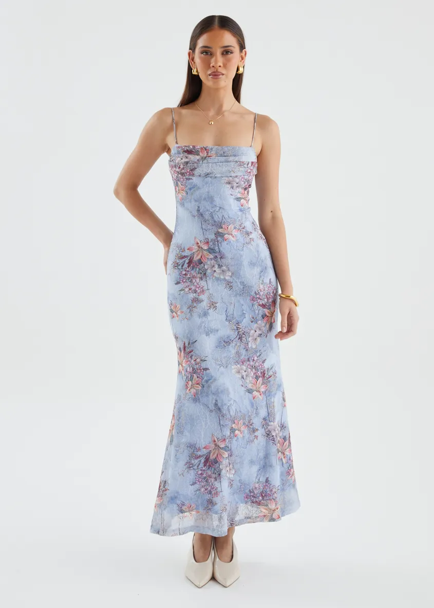 Stassie Maxi Dress - Periwinkle Floral sold by Gingham & Heels product image thumbnail 5