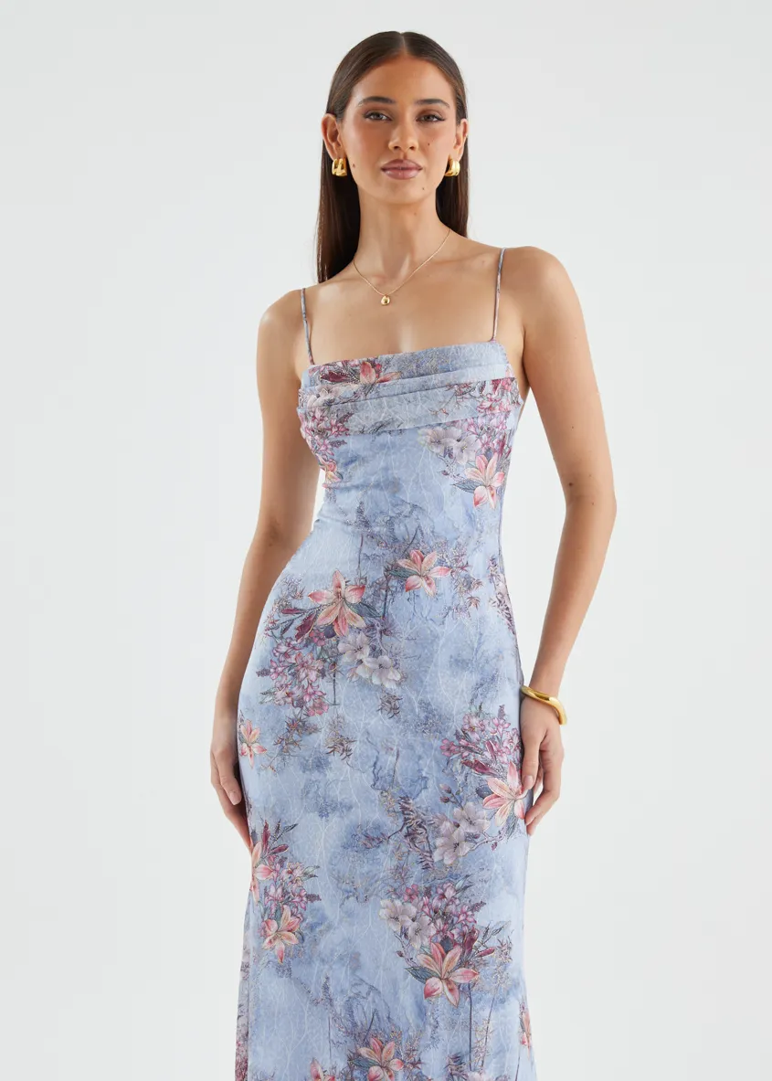 Stassie Maxi Dress - Periwinkle Floral sold by Gingham & Heels product image thumbnail 3