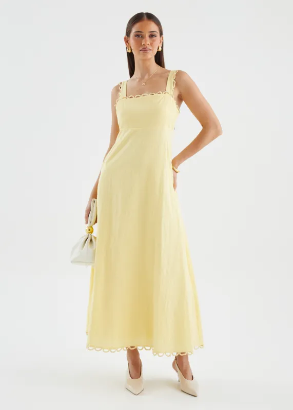 Grayce Maxi Dress - Yellow sold by Gingham & Heels