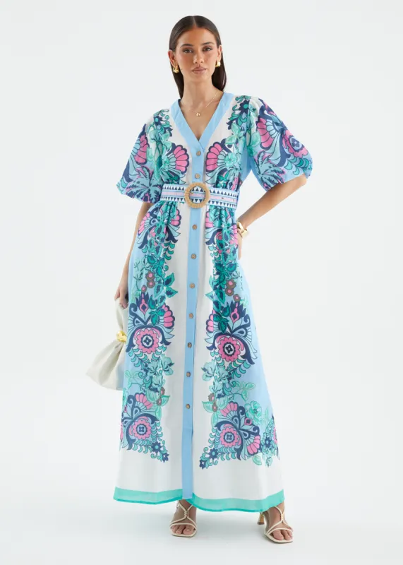 Harris Maxi Dress - Baja Blue sold by Gingham & Heels