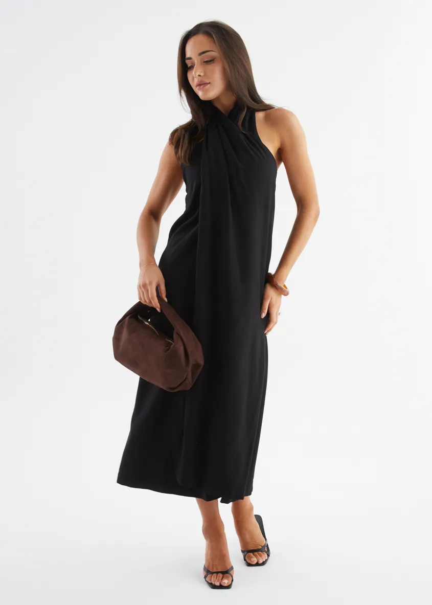 Iridessa Halter Maxi Dress - Black sold by Gingham & Heels product image thumbnail 4