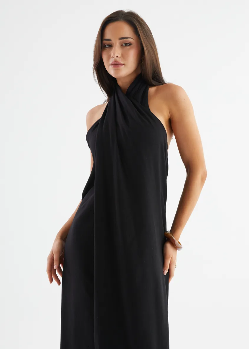 Iridessa Halter Maxi Dress - Black sold by Gingham & Heels product image thumbnail 2