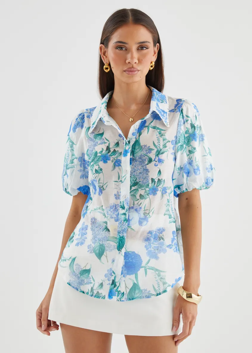 Aldiana Blouse - Blue Garden sold by Gingham & Heels product image thumbnail 3