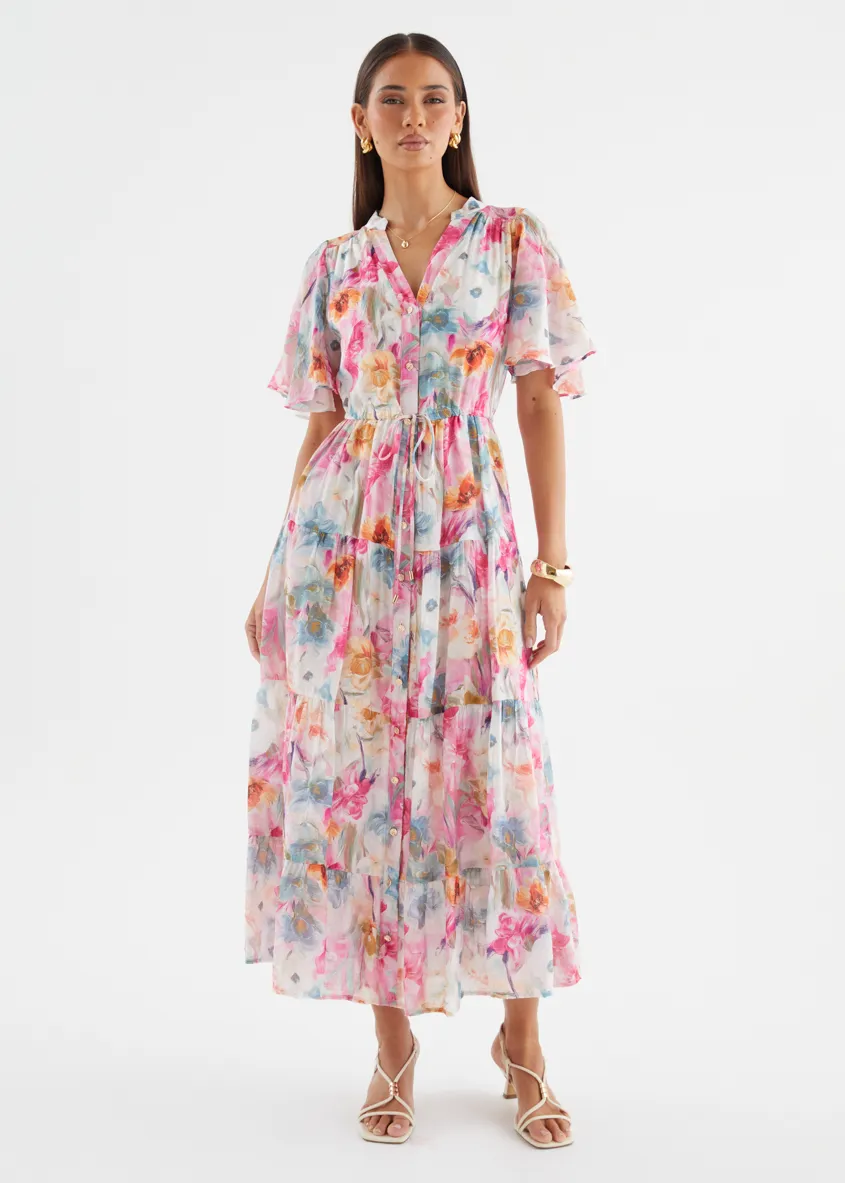 Siana Midi Dress - Pink Blooms sold by Gingham & Heels product image thumbnail 5
