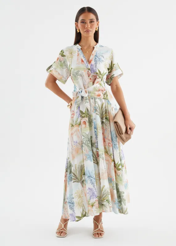Samiyah Midi Dress - Palm Paradise sold by Gingham & Heels