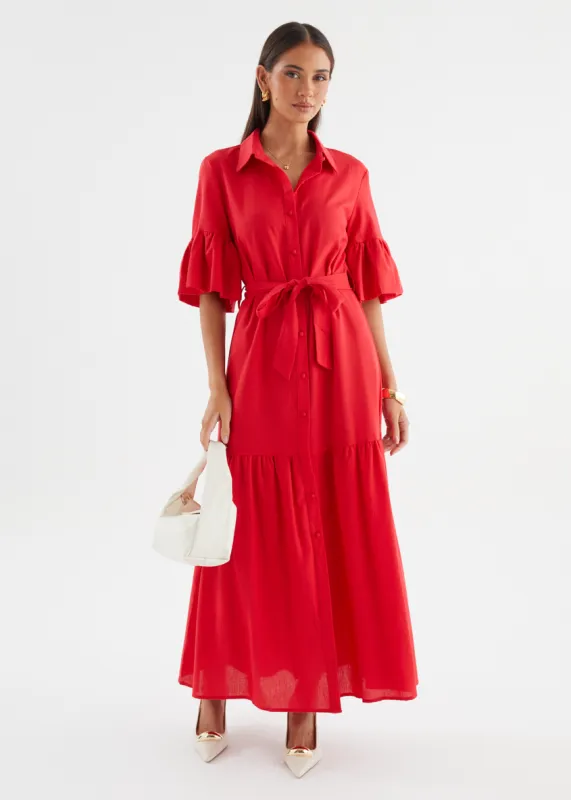 Payton Maxi Dress - Red sold by Gingham & Heels