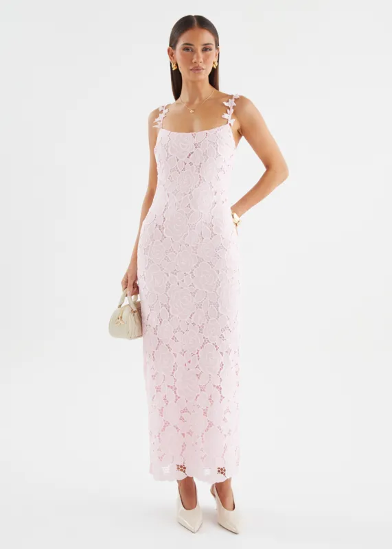 Jacie Maxi Dress - Pink Lace sold by Gingham & Heels