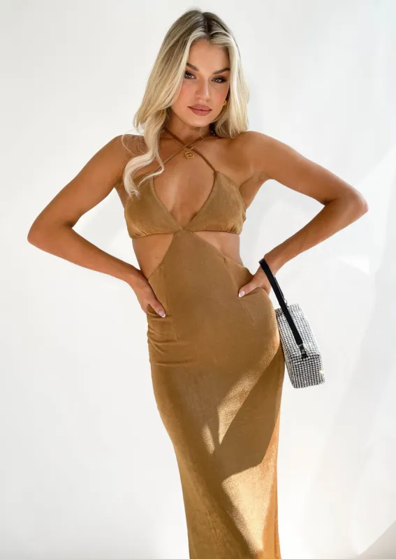 La Fleur Midi Dress - Chocolate sold by Gingham & Heels