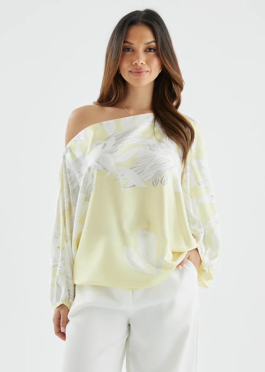 Maui Off Shoulder Top - Lemon Floral sold by Gingham & Heels product image thumbnail 5