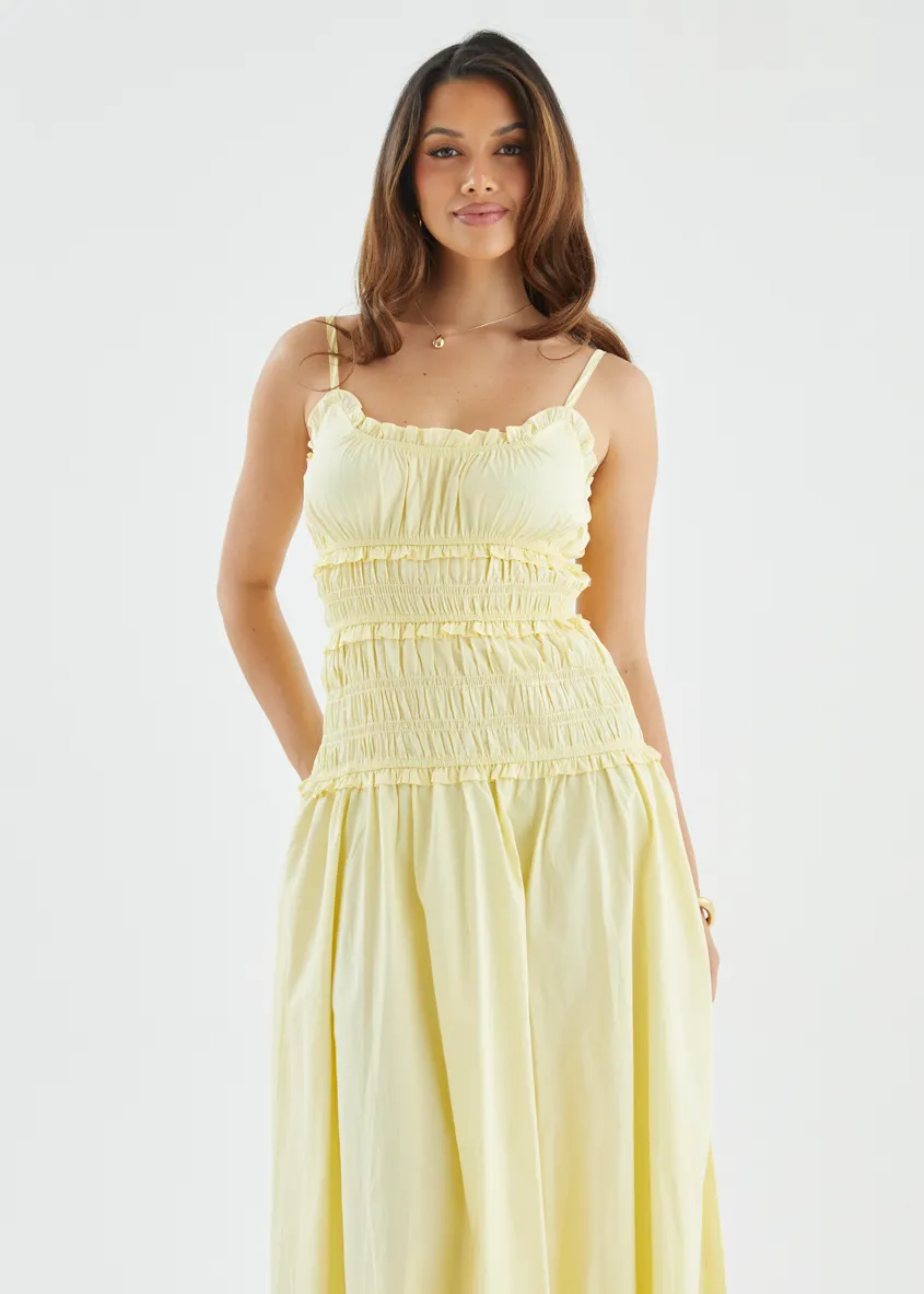 Rihana Maxi Dress - Lemon sold by Gingham & Heels product image thumbnail 3