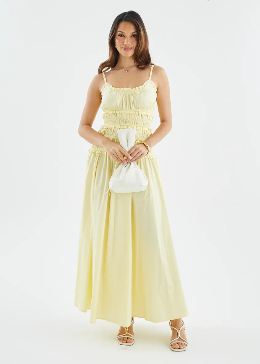 Rihana Maxi Dress - Lemon sold by Gingham & Heels