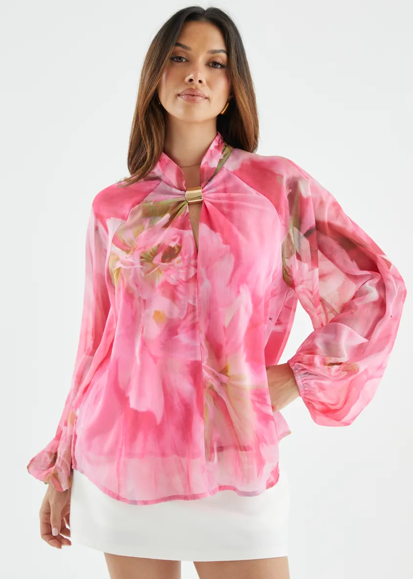 Magnolia Blouse - Pink Aster sold by Gingham & Heels product image thumbnail 3