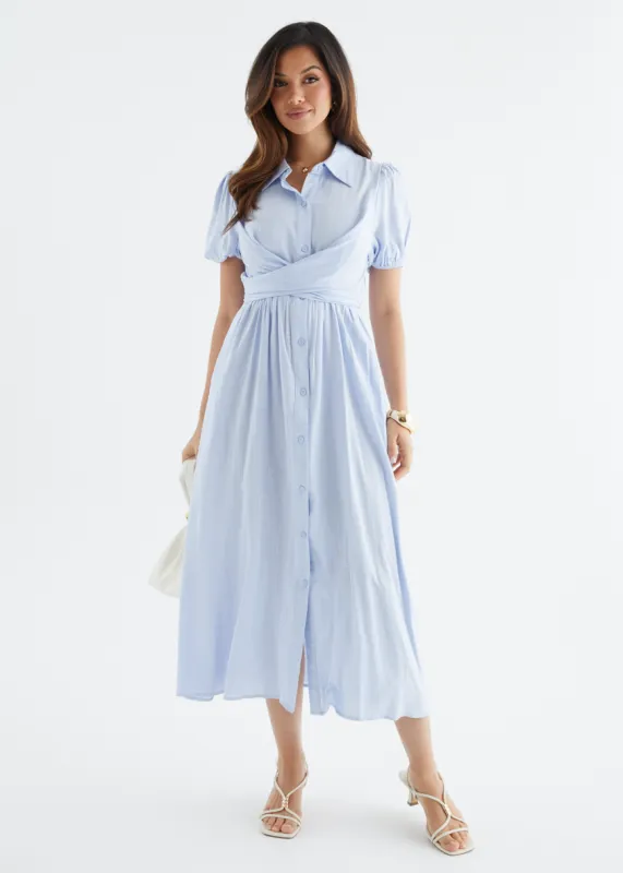 Taja Midi Dress - Blue sold by Gingham & Heels