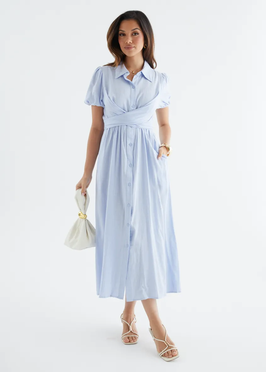 Taja Midi Dress - Blue sold by Gingham & Heels product image thumbnail 2