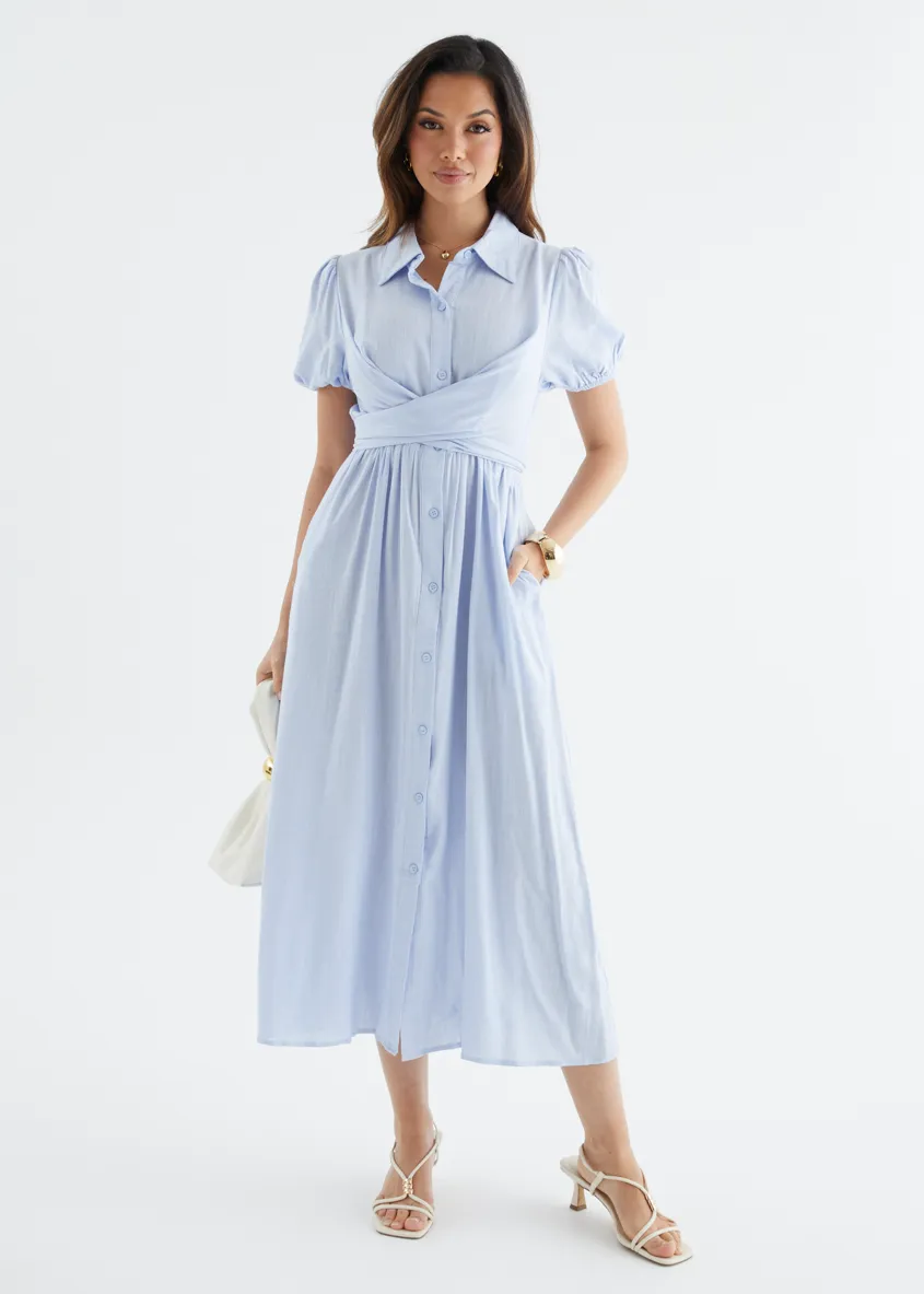 Taja Midi Dress - Blue sold by Gingham & Heels product image thumbnail 3