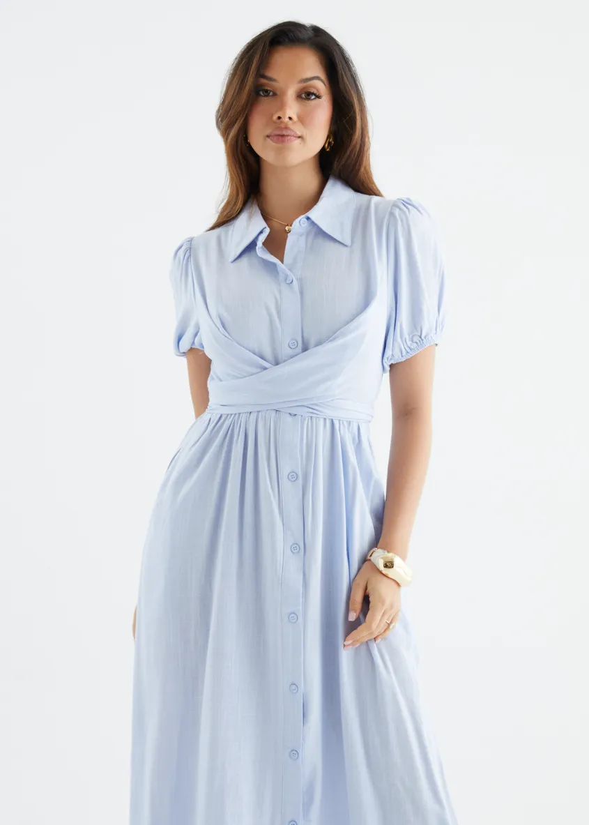 Taja Midi Dress - Blue sold by Gingham & Heels product image thumbnail 4