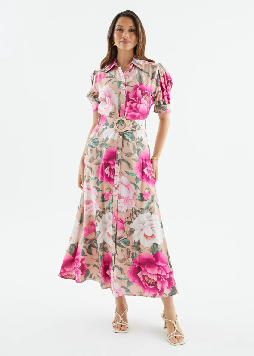 Devora Maxi Dress - Blush Flowers sold by Gingham & Heels