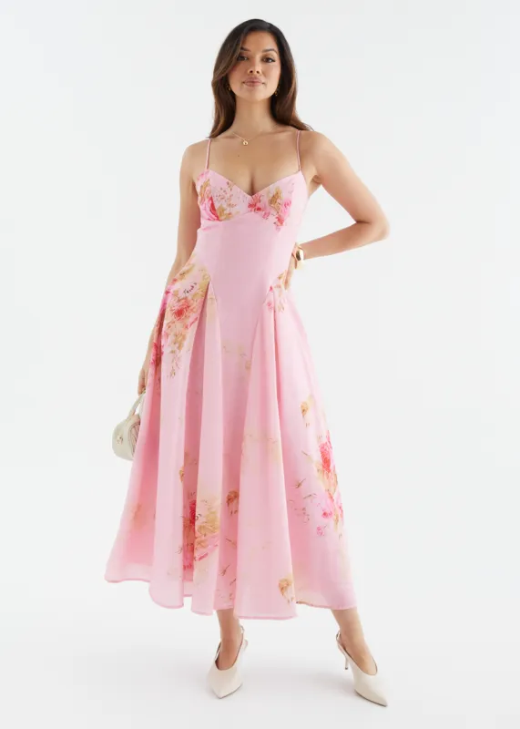 Selina Maxi Dress - Pink Bouquet sold by Gingham & Heels