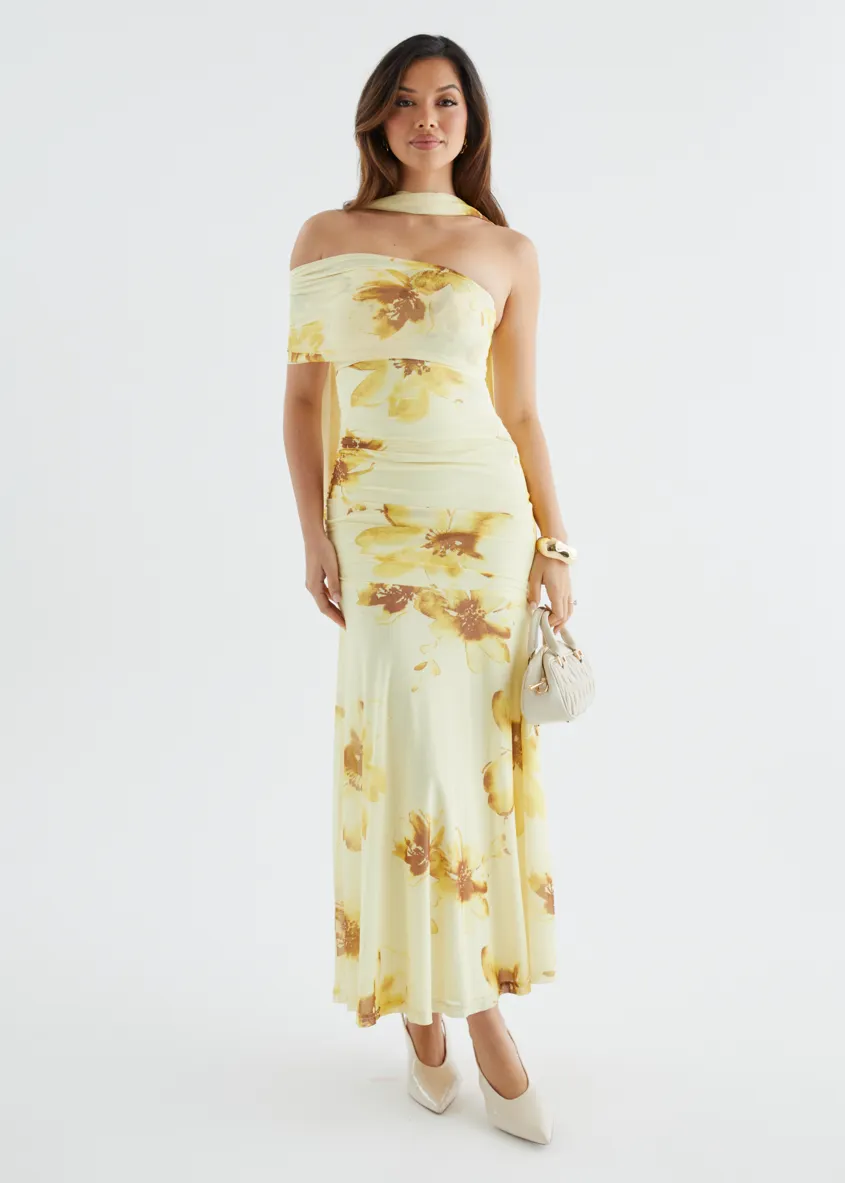 Lena Mesh Maxi Dress - Lemon Floral sold by Gingham & Heels product image thumbnail 2