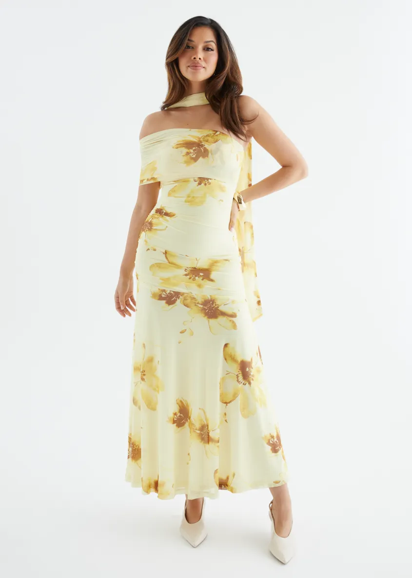 Lena Mesh Maxi Dress - Lemon Floral sold by Gingham & Heels product image thumbnail 5