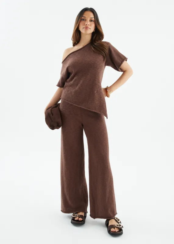 Chester Knit Pants - Chocolate sold by Gingham & Heels