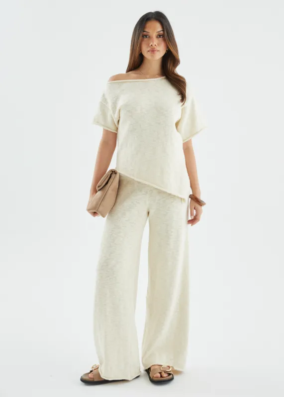 Chester Knit Pants - Beige sold by Gingham & Heels