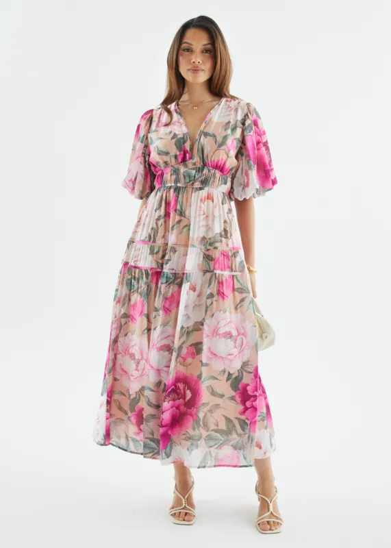 Desima Maxi Dress - Blush Flowers sold by Gingham & Heels