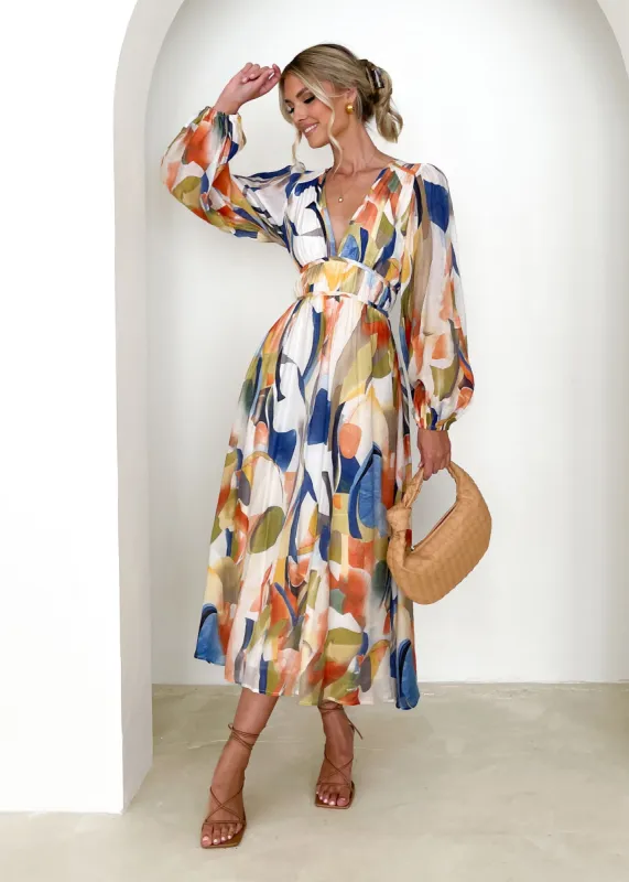 Nadya Maxi Dress - Azure Mirage sold by Gingham & Heels