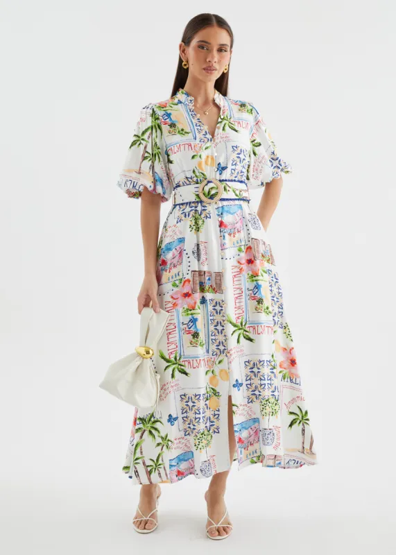 Alberta Maxi Dress - Italia Tile sold by Gingham & Heels