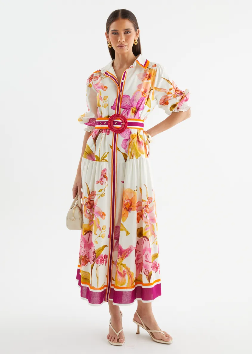 Pabla Maxi Dress - Fuchsia Orchids sold by Gingham & Heels product image thumbnail 2