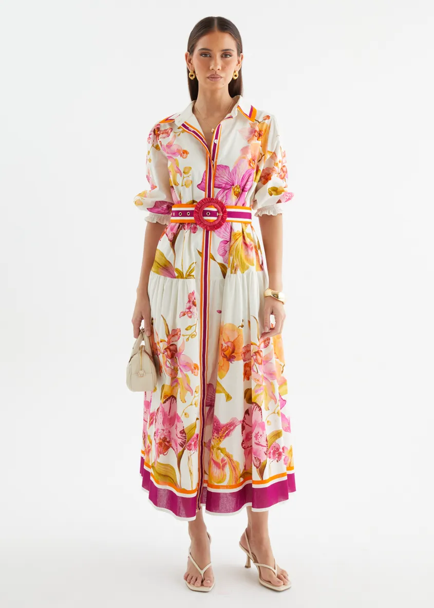 Pabla Maxi Dress - Fuchsia Orchids sold by Gingham & Heels product image thumbnail 4