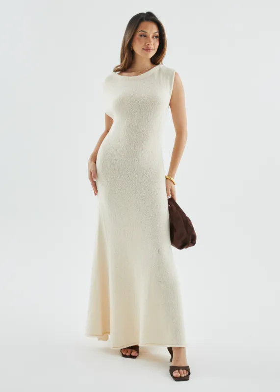 Aje Drop Shoulder Knit Maxi Dress - Beige sold by Gingham & Heels
