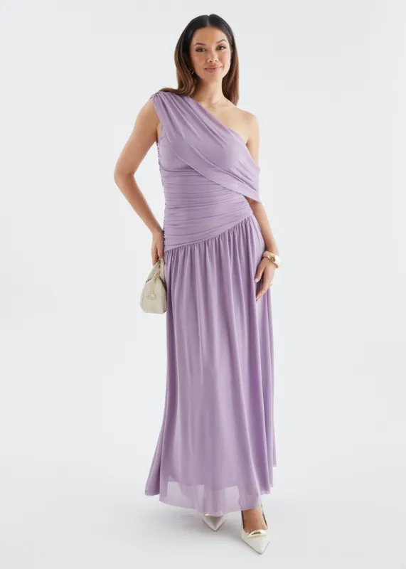 Mystic Drop Shoulder Maxi Dress - Amethyst sold by Gingham & Heels