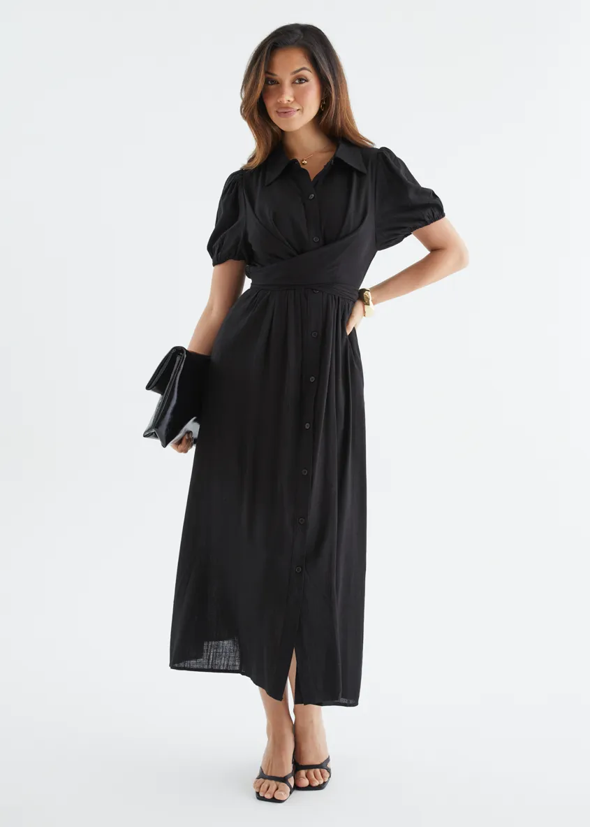 Taja Midi Dress - Black sold by Gingham & Heels