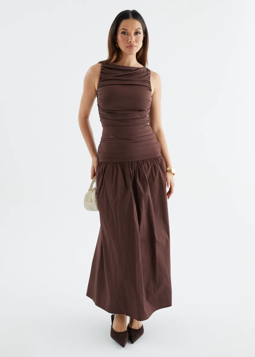 Dobrev Maxi Dress - Chocolate sold by Gingham & Heels product image thumbnail 4