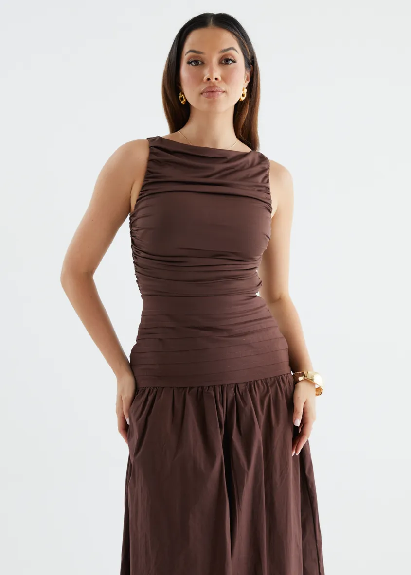 Dobrev Maxi Dress - Chocolate sold by Gingham & Heels product image thumbnail 2