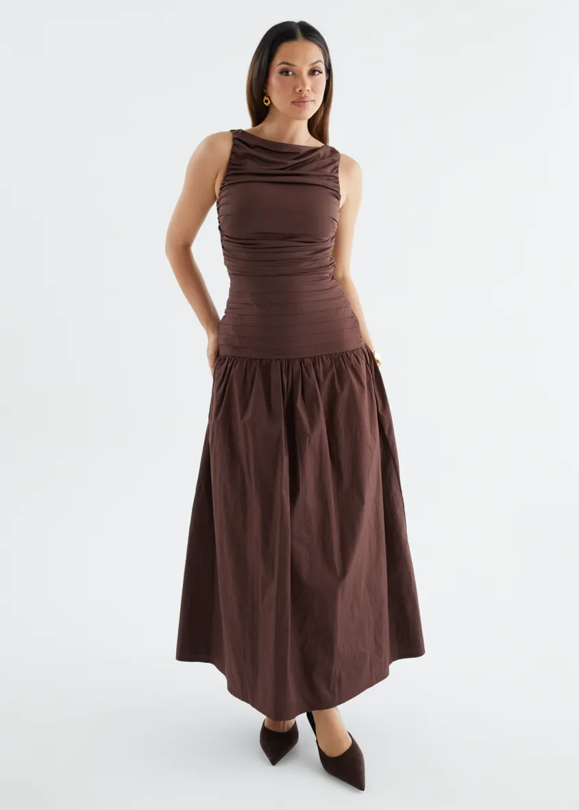 Dobrev Maxi Dress - Chocolate sold by Gingham & Heels product image thumbnail 5