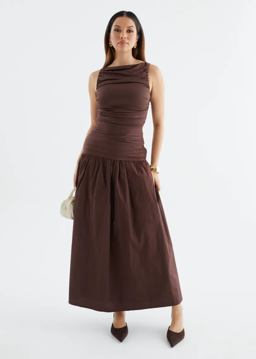 Dobrev Maxi Dress - Chocolate sold by Gingham & Heels