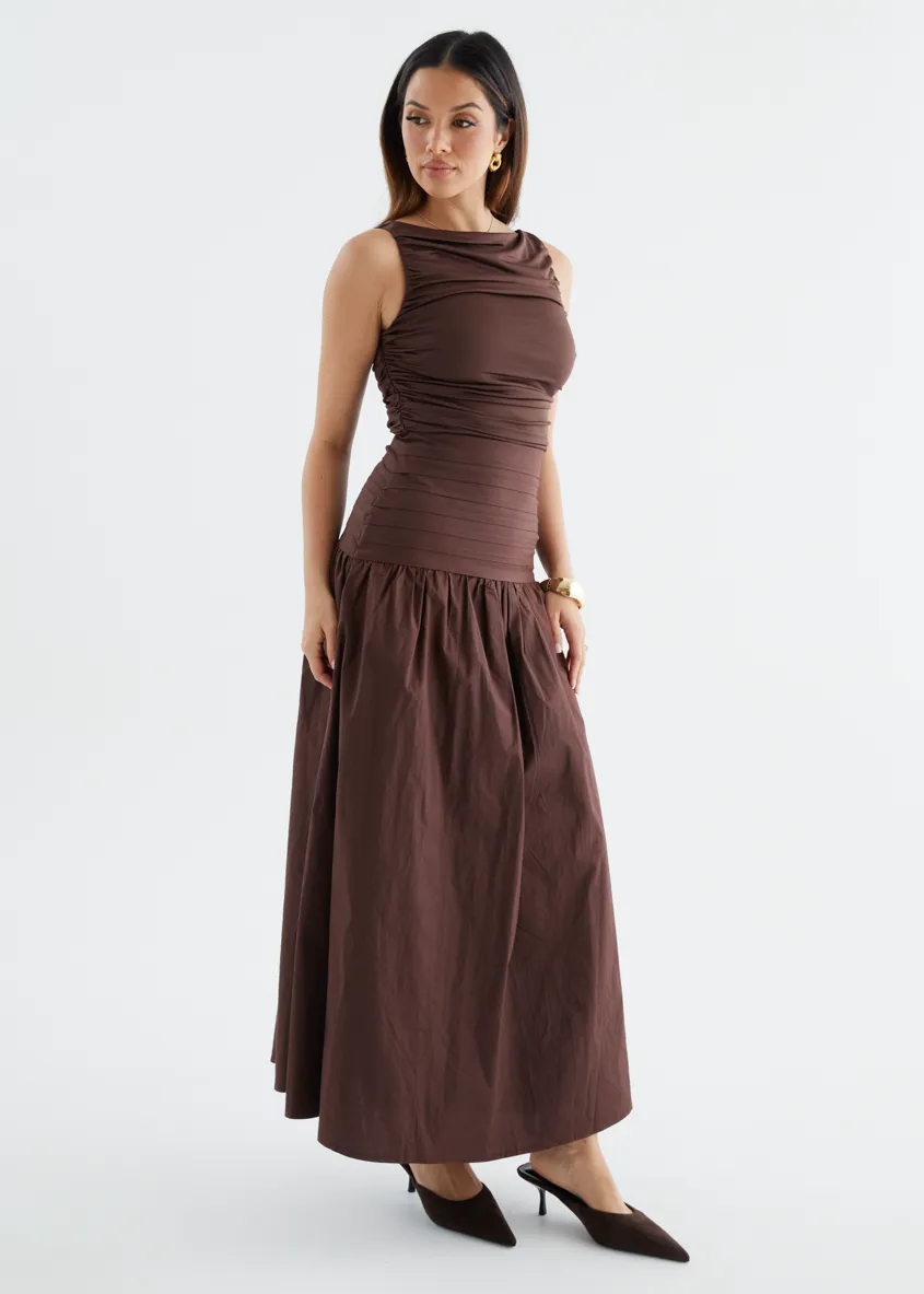 Dobrev Maxi Dress - Chocolate sold by Gingham & Heels product image thumbnail 3