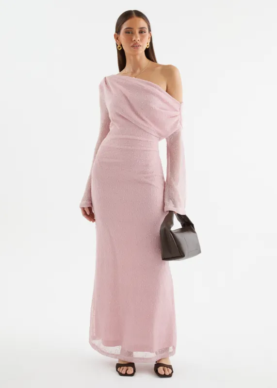 Luisa Drop Shoulder Maxi Dress - Pink sold by Gingham & Heels