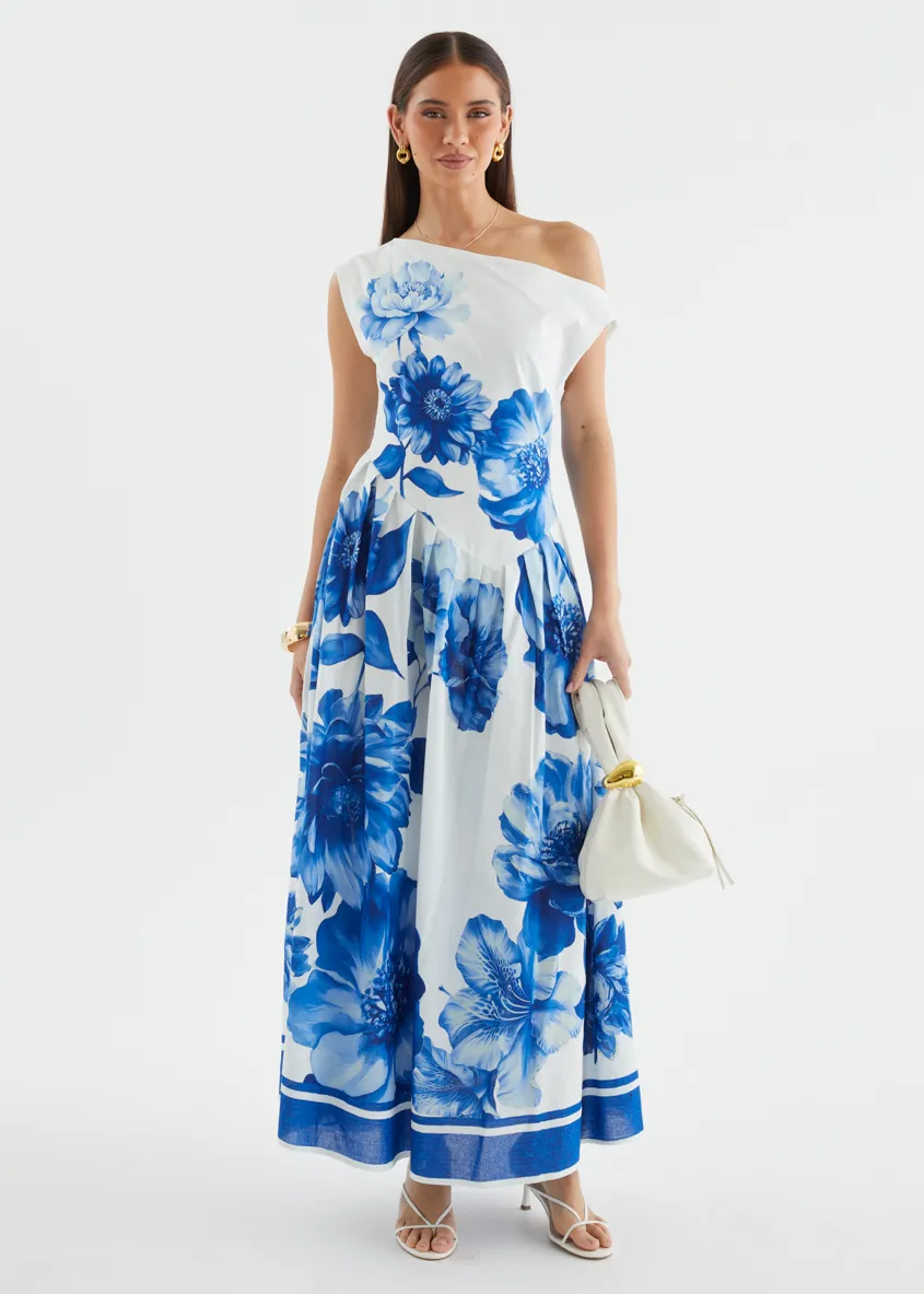 Deon Drop Shoulder Maxi Dress - Cobalt Dahlia sold by Gingham & Heels product image thumbnail 5