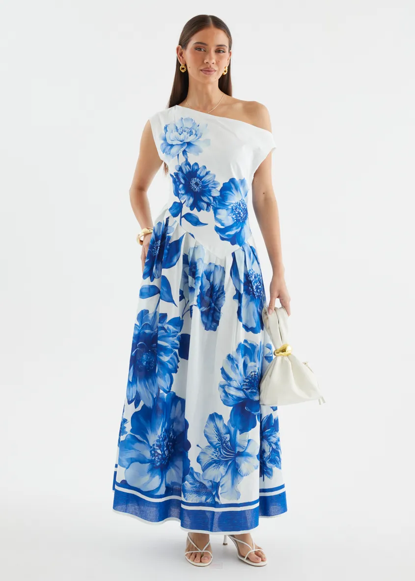 Deon Drop Shoulder Maxi Dress - Cobalt Dahlia sold by Gingham & Heels product image thumbnail 3